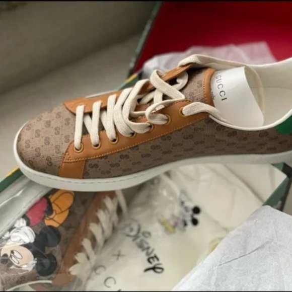 GUCCI Disney x GUCCI Ace Low 'Mickey Mouse - Beige' 602548-HWM10-8961 - Picture 1 of 6